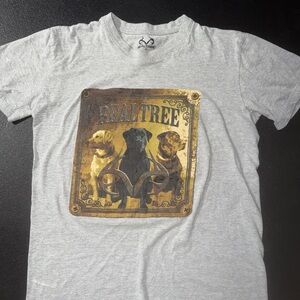 Realtree Gray Short Sleeve Tee with Dog Print